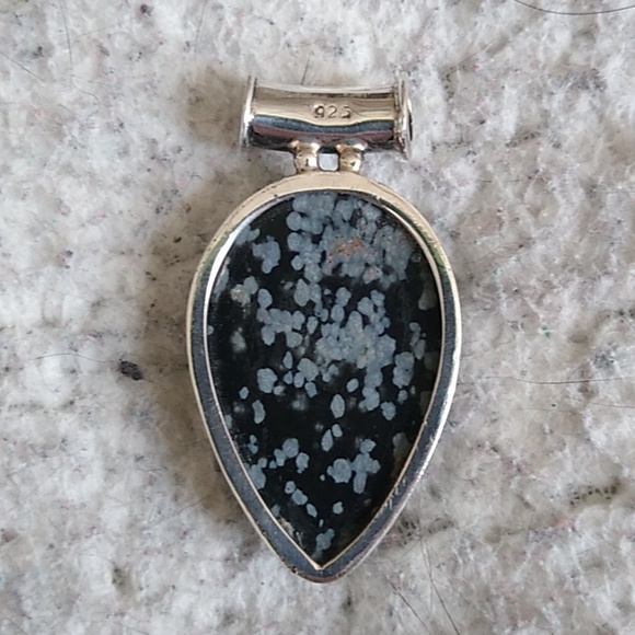 Snowflake obsidian pendant - Picture 2 of 3